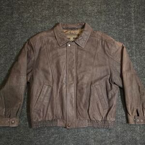 Vintage 90s Members only Brown 100% Leather jacket
